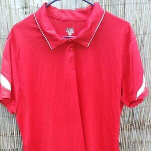 EastBay Red White Short Sleeve Polo Men's - 2XL